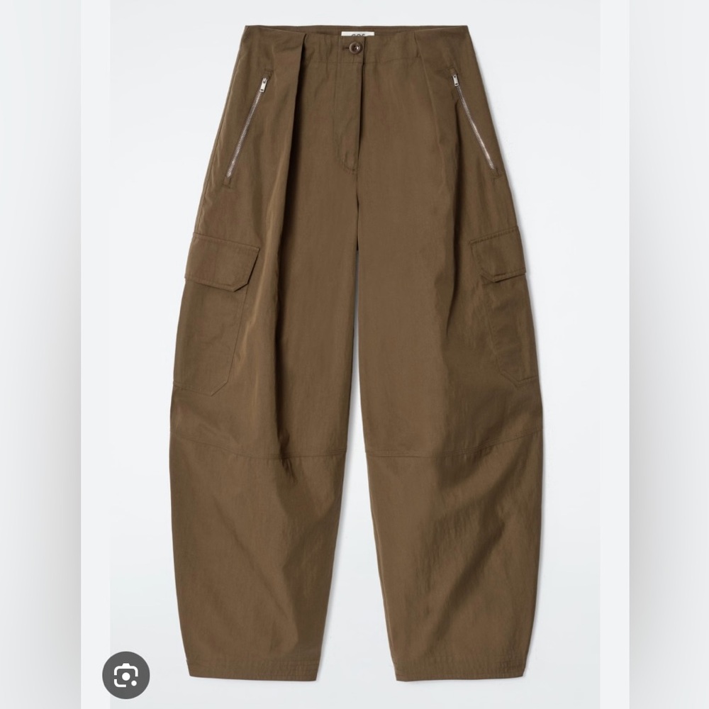 COS Olive Brown Barrel Utility Pants